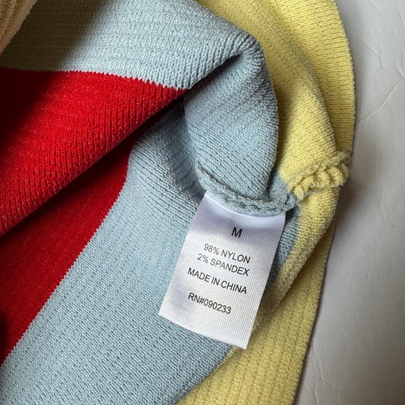 La Hearts Color Block Ribbed Crop Top strapless Women’s Sz Medium - Picture 4 of 7